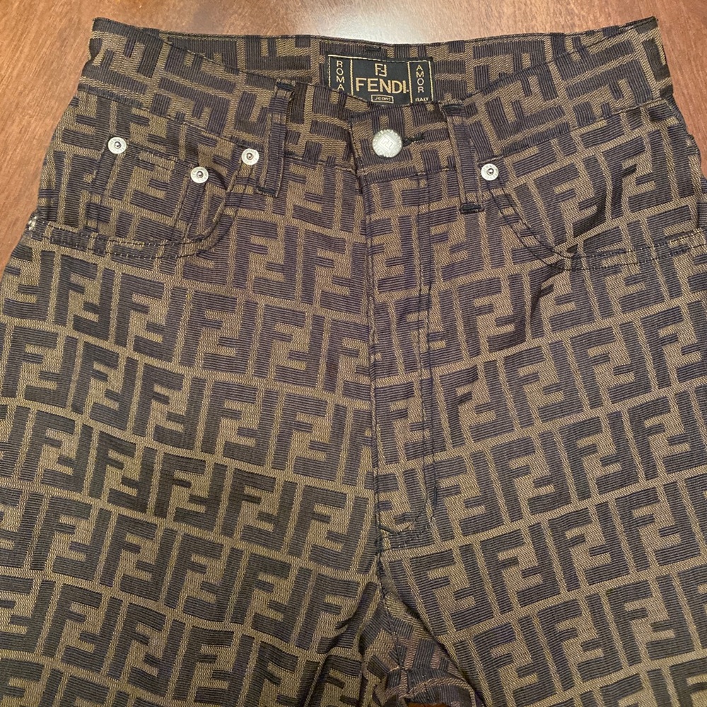Vintage 90s Fendi Zucca FF Monogram Dress Pants.